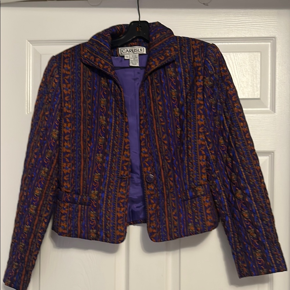Carlisle Purple and Orange Quilted Jacket, Sz 6